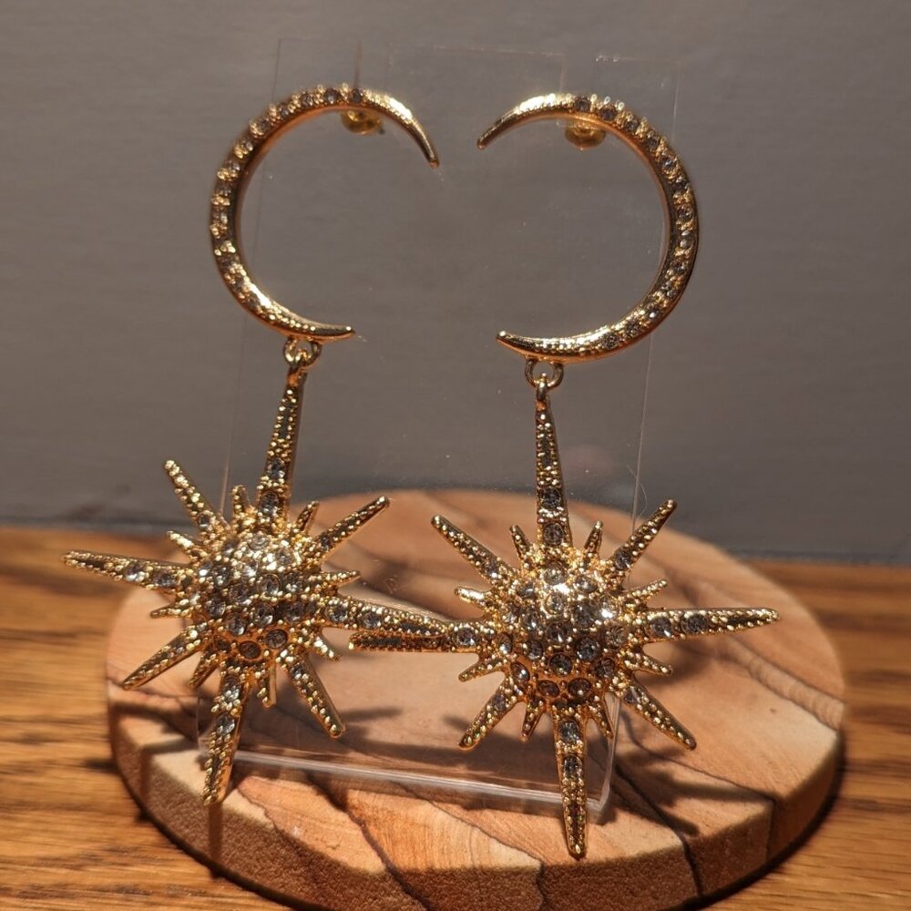 Crystal Sun & Moon Earrings